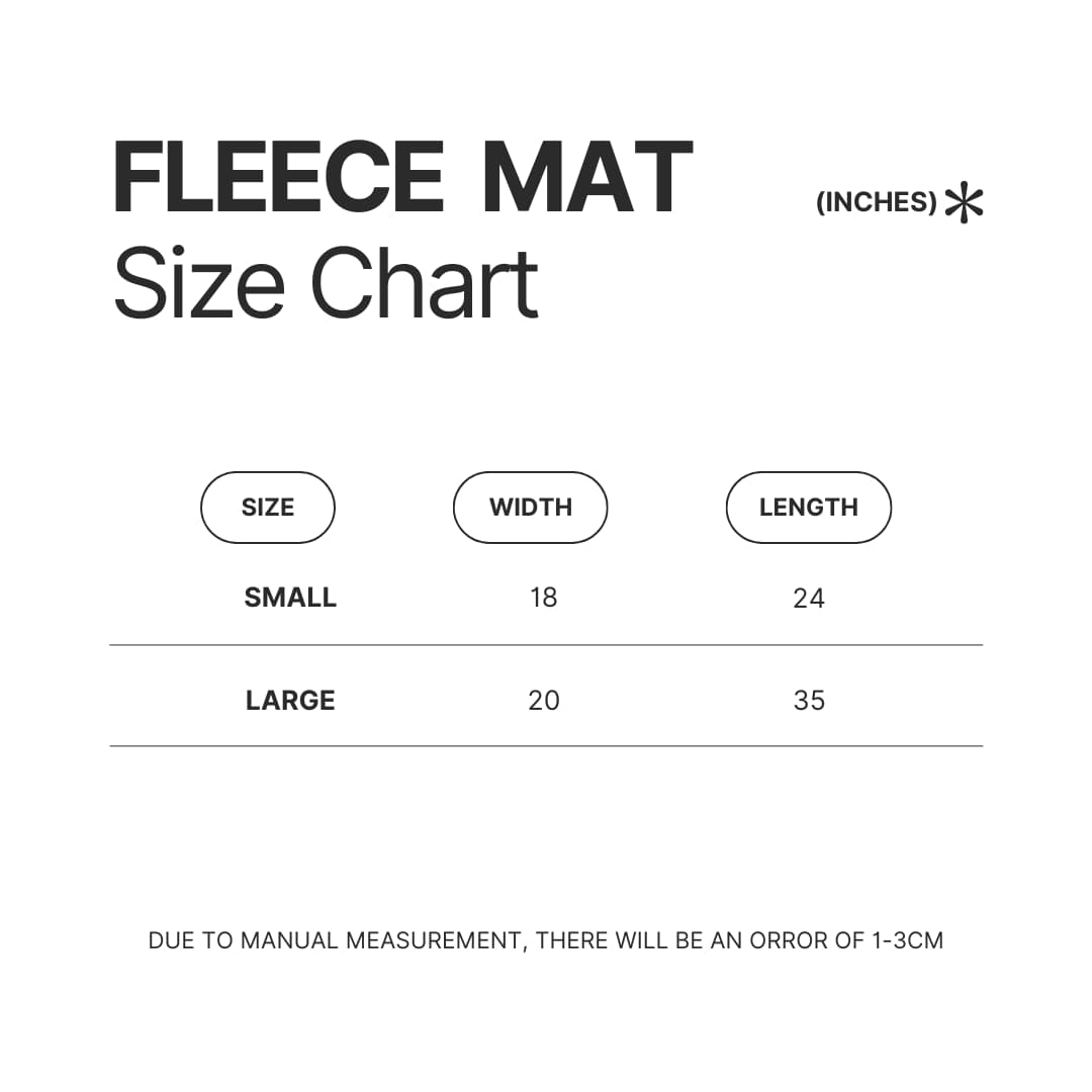 Fleece Mat Size Chart - Hatsune Miku UK Shop
