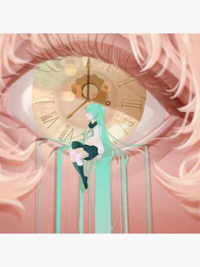 Alternative view of Eyes o'clock Hatsune Miku Throw Pillow