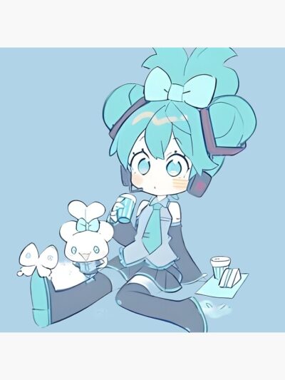 Alternative view of Chibi Hatsune Miku Throw Pillow