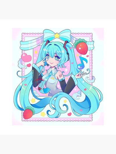Alternative view of Candy Hatsune Miku Vocaloid Throw Pillow