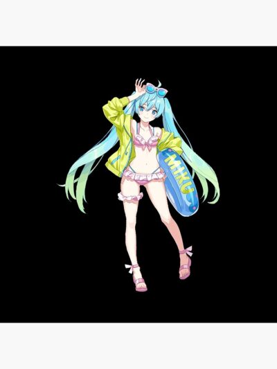 Alternative view of Bikini Hatsune Miku Throw Pillow