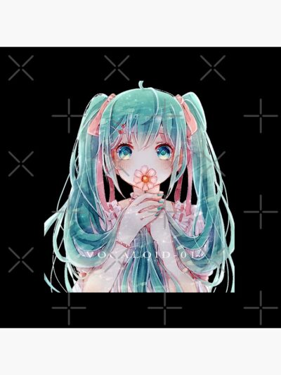 Alternative view of Flower Hatsune Miku Throw Pillow