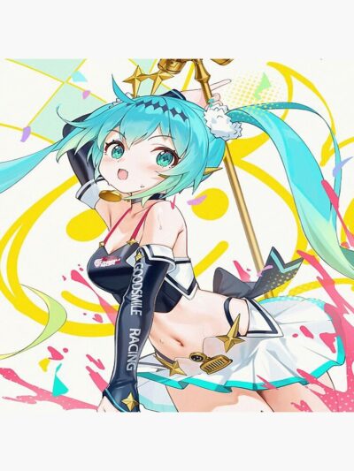 Alternative view of Colorful Hatsune Miku Throw Pillow