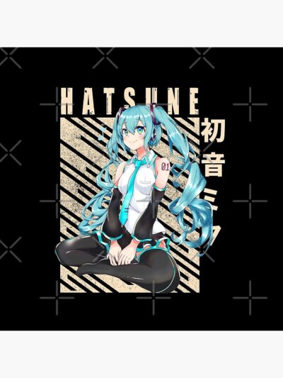 Alternative view of Profile Hatsune Miku Throw Pillow