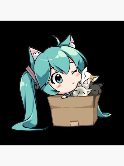 Alternative view of Play with cat Hatsune Miku Throw Pillow