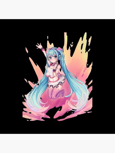 Alternative view of Color Hatsune Miku Throw Pillow