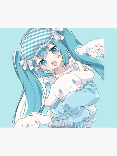 Alternative view of Cartoon Hatsune Miku Vocaloid Tapestry