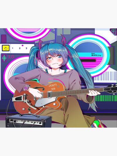Alternative view of Play Guitar Hatsune Miku Tapestry