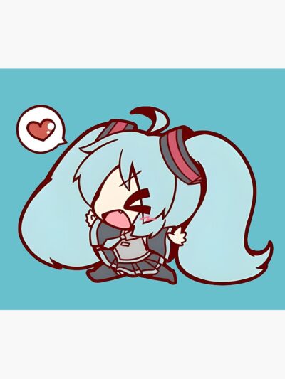 Alternative view of Chibi Hatsune Miku Vocaloid Tapestry