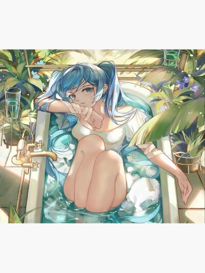 Alternative view of Bathroom Hatsune Miku Tapestry