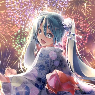 Alternative view of Firework Hatsune Miku Tote Bag