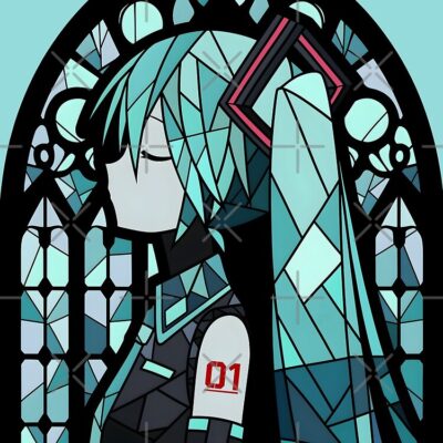 Alternative view of Stained Glass Hatsune Miku Tote Bag