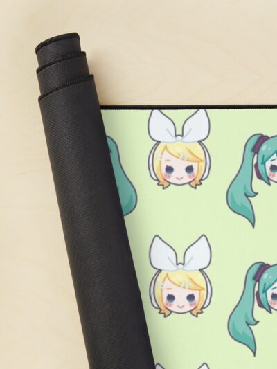 Alternative view of Green Miku And Rin Chibis Mouse Pad