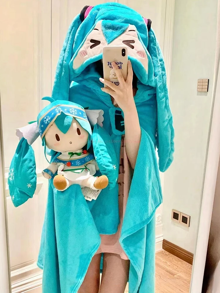 160x100cm Hatsune Miku Hooded Blanket - Image 5
