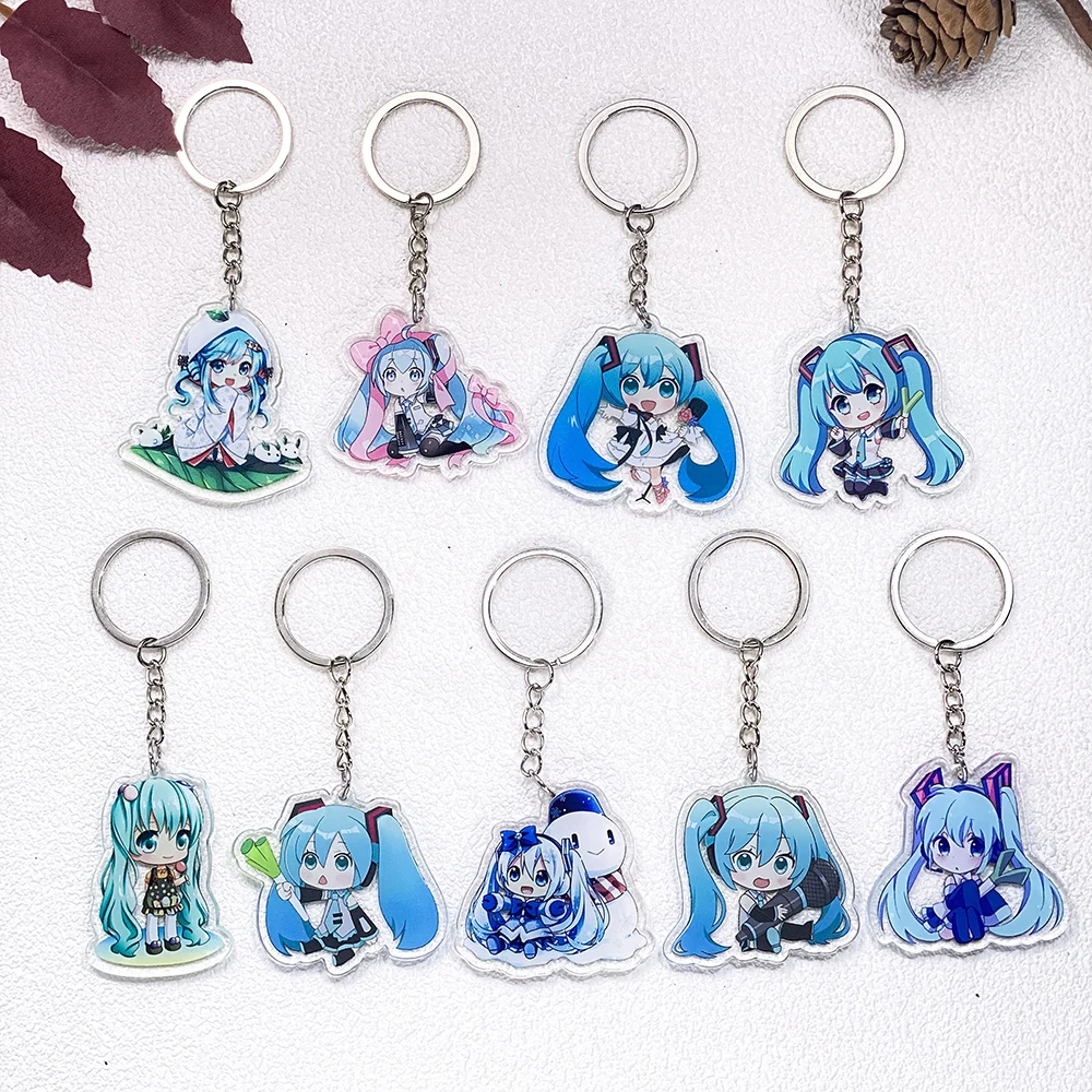 1/9Pcs Hatsune Miku Cute Acrylic Keychain