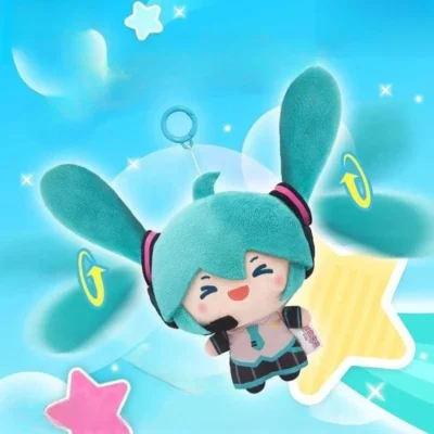 Alternative view of 13cm Hatsune Miku Double Ponytail Rotation Doll Keychain